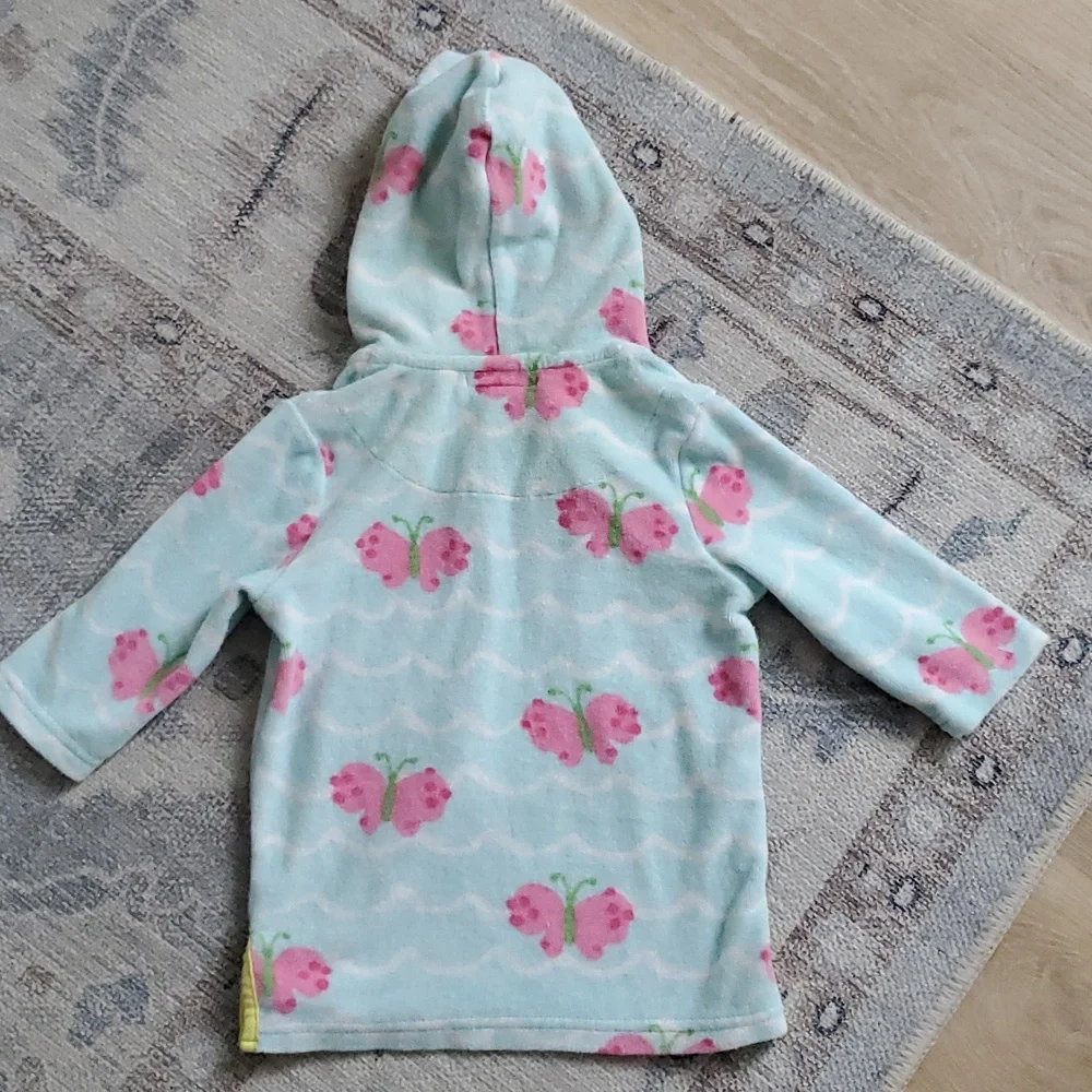 Pottery Barn Kids Baby Girl Terry Hooded Swim Cover-up Sz12-18m